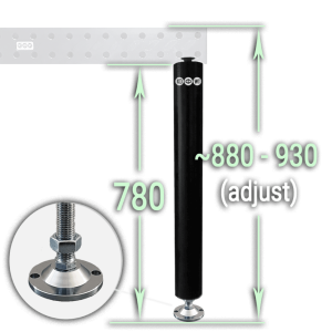780mm Leg - Disc Feet | K16 - QTY: 1 - Round - Black